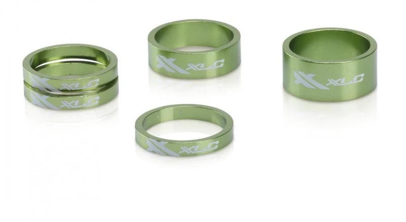 XLC A-Head Spacer-Set AS-A02 3 x 5, 1 x 10, 1 x 15, 1 1/8" limegreen