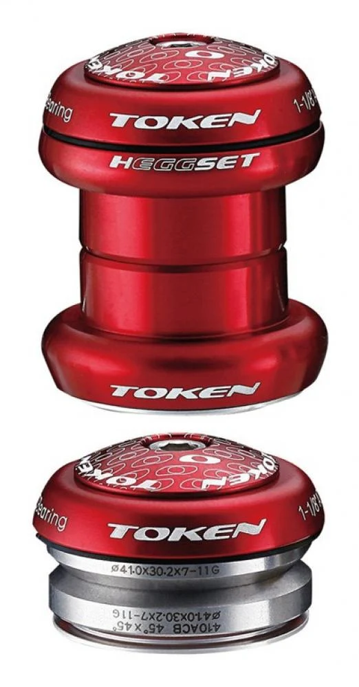 TOKEN Steuersatz hEGGset AHead 2in1 1 1/8" rot (34/41mm)