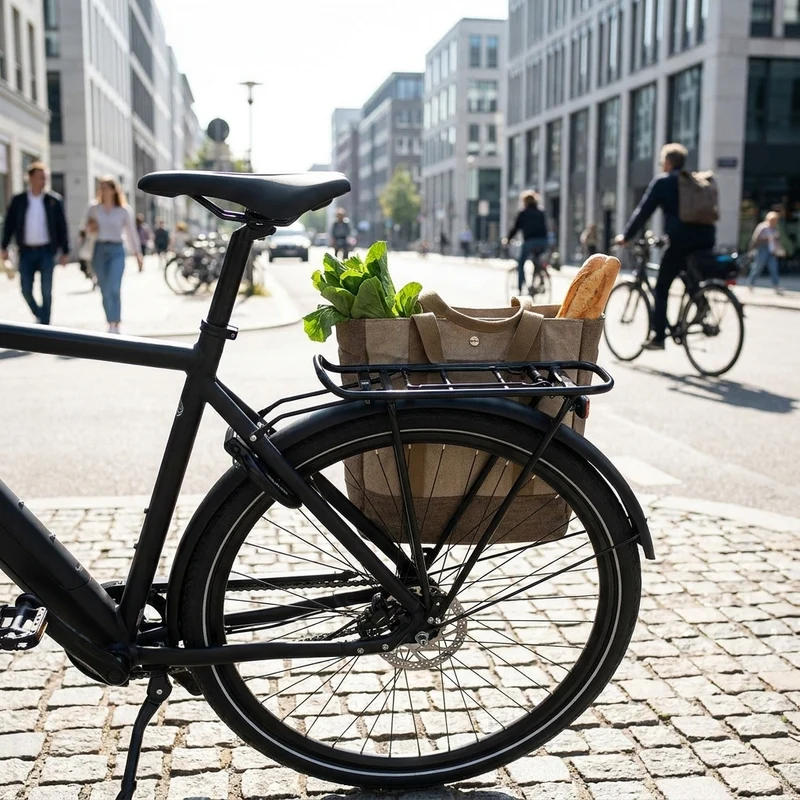 AtranVelo City Gepäckträger, Alu schwarz, 24-29 Zoll, mit AVS-System, für Standard-Fahrräder, bis 25 kg Traglast, mit Federklappe, Reflektorhalter, verstellbar