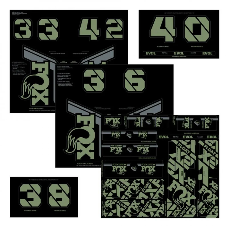 FOX FOX Decal 2021 AM Custom, Pistachio AC - individuelles Gabel- & Dämpfer-Dekor