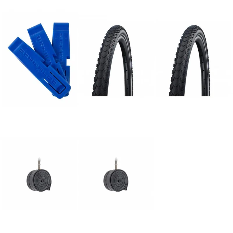 Schwalbe MARATHON PLUS TOUR 26x2.00" 50-559 E-25 + 2x AV13 Schlauch + Reifenheber