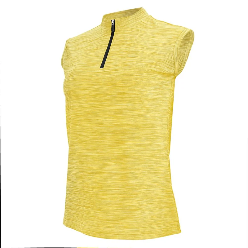 CHIBA Lady Melange Shirt Sleeveless - ärmelloses Radtrikot gelb XL, atmungsaktiv, reflektierendes Logo