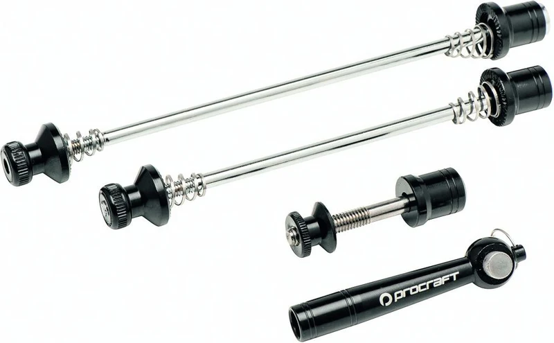 Procraft Schnellspannerset 3-teilig 110 mm/135 mm schwarz - Diebstahlschutz in moderner Ausführung