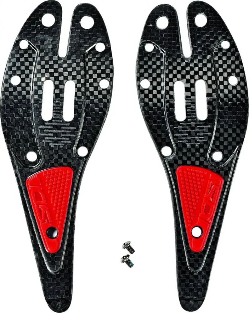 Sidi Sohle SRS Carbon 41-42.5 Schwarz/rot - leichte MTB-Ersatzsohle mit Top-Grip