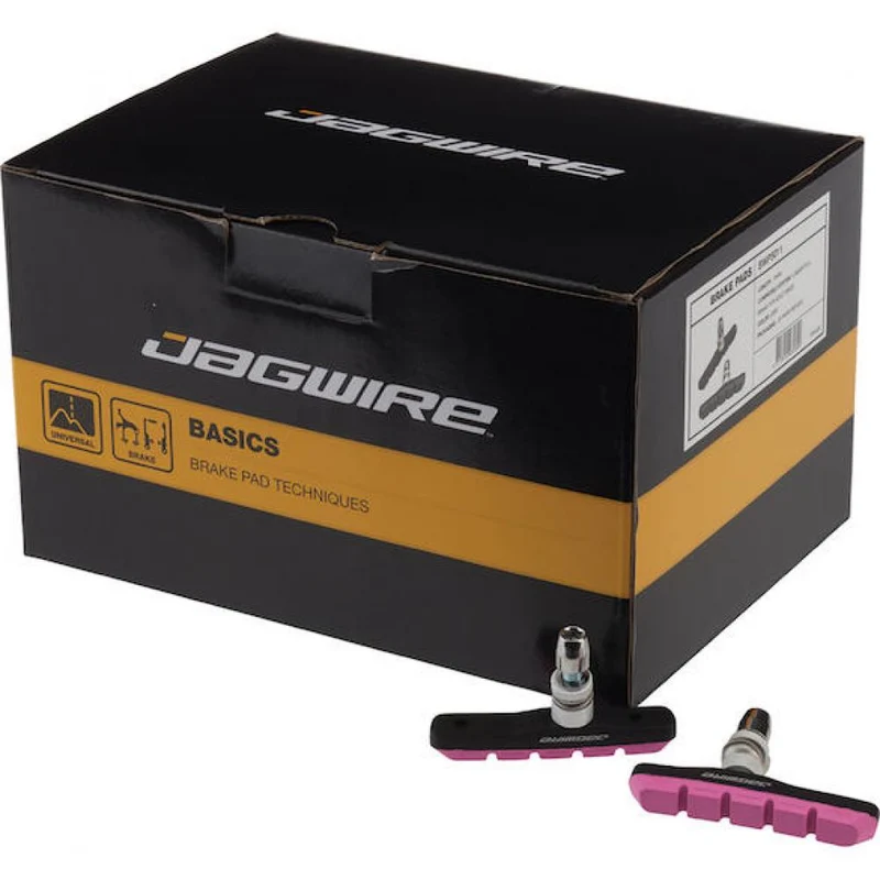 Jagwire Bremsschuhe Mountain Sport für V-Brake 70 mm Pink - starke Allwetter-Bremsleistung