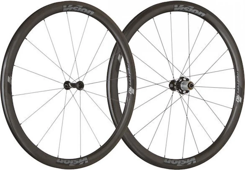 Vision Laufradsatz Metron 40 SL Tubular 622x24,5 mm Schwarz - leichter Aero-Allrounder