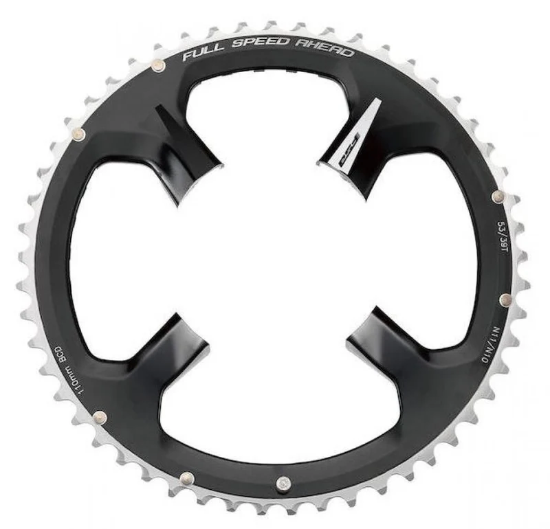 FSA Kettenblatt Road K-Force ABS 4-Arm 110 mm x 50 T Schwarz/grau - präzises Rennrad-Schalten