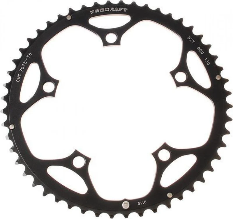 Procraft Kettenblatt RR 110 BCD 9-fach 52 Z Schwarz - Eloxiert & CNC-präzise