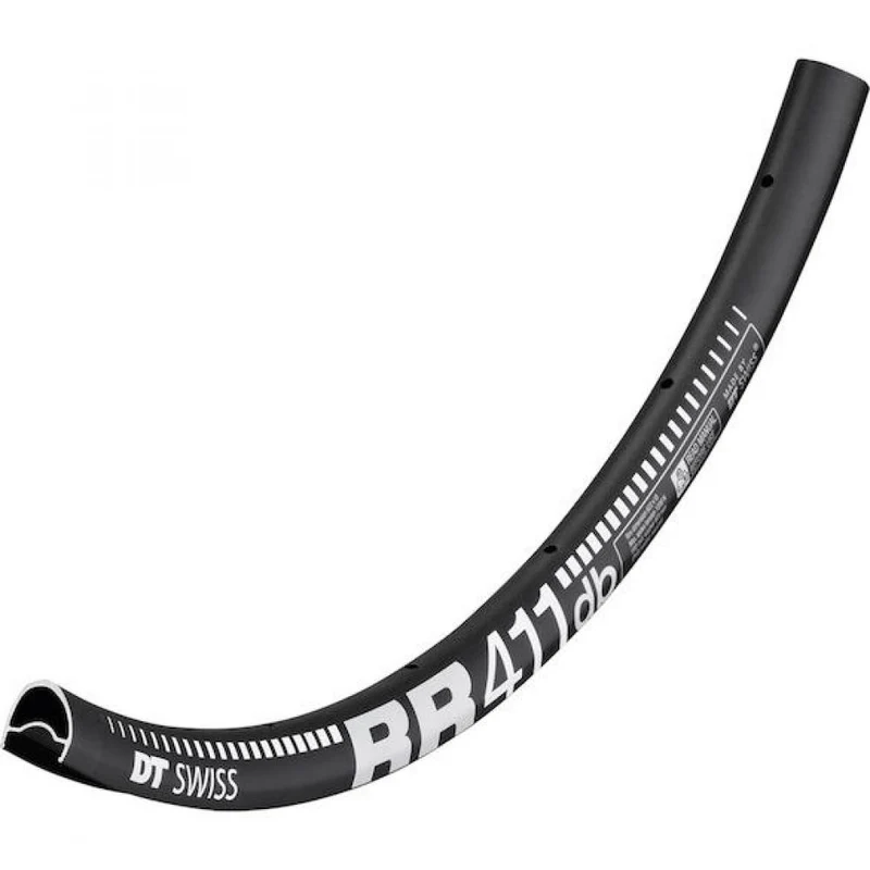 DT Swiss Felge RR 411 Asymmetric Disc 28 Loch Schwarz - leichte Performance-Felge für Scheibenbremse