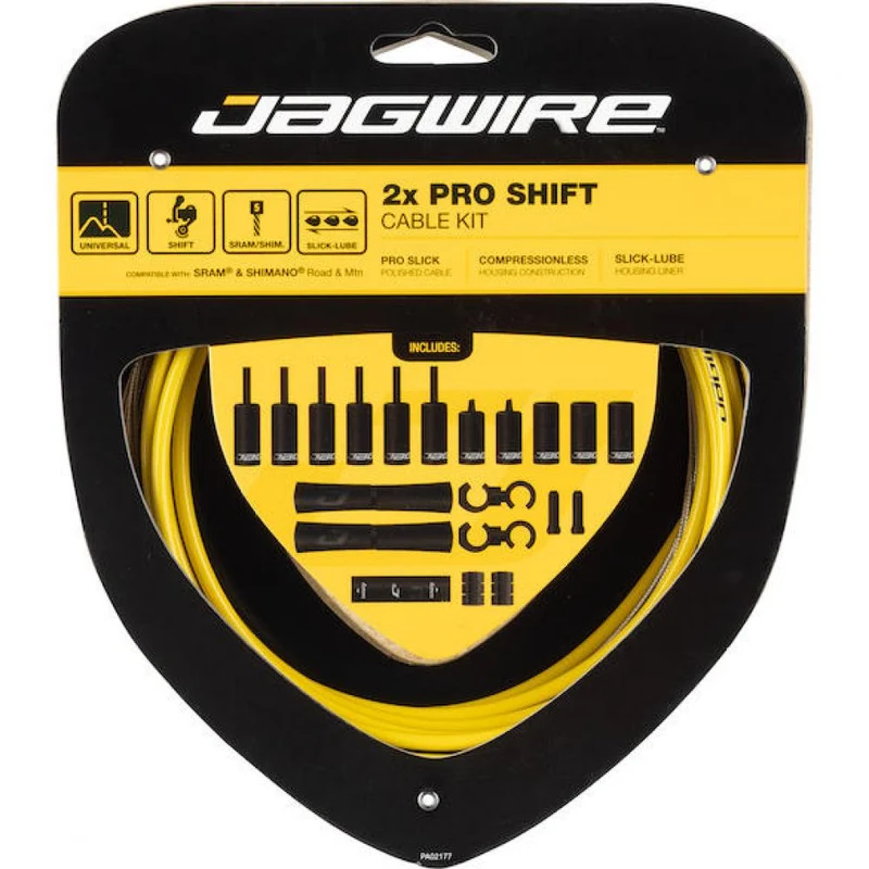 Jagwire Schaltzugset Road & Mountain Pro 2x Gelb - SRAM/Shimano kompatibel