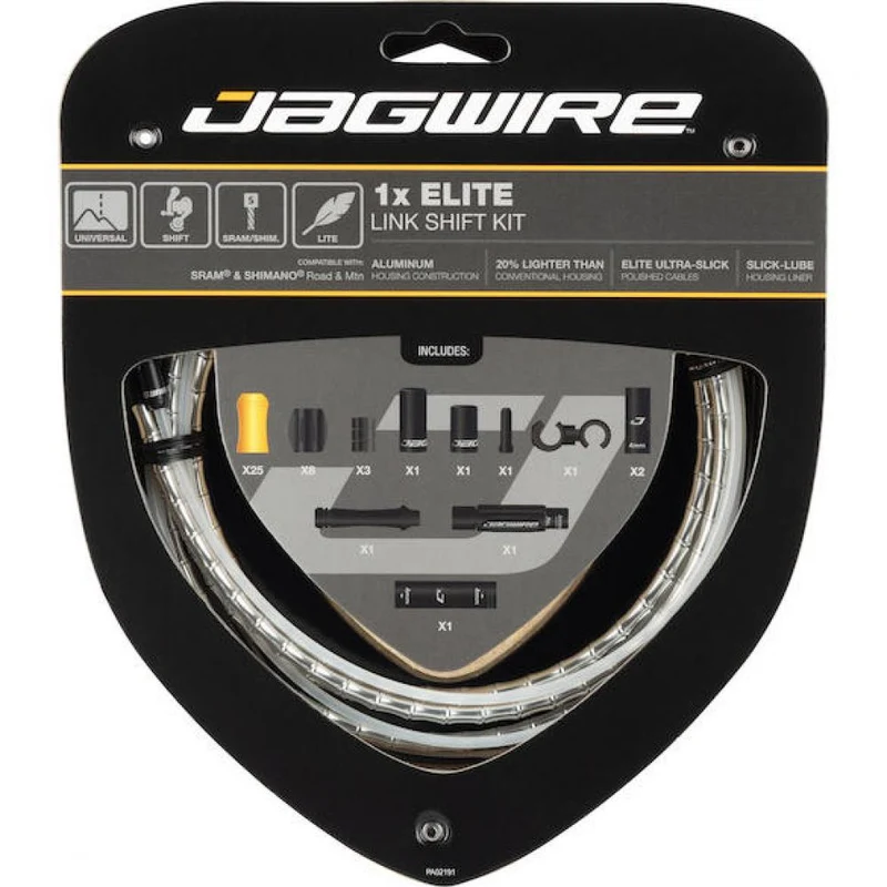 Jagwire Schaltzugset Road & Mountain Elite Link 1x Silber - kompressionsfreie Schaltperformance