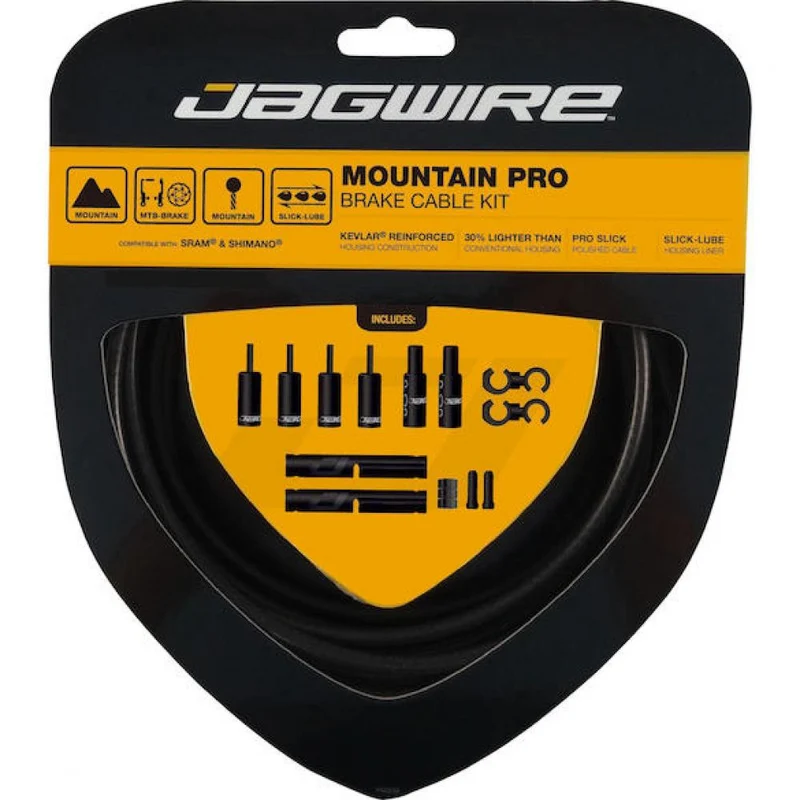 Jagwire Mountain Pro Bremszugset Stealth Black - Performance Bremskit für Mountainbikes