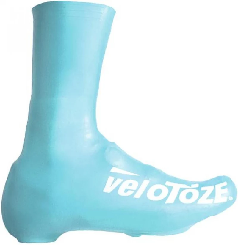 VeloToze Überschuh 2.0 lang blau L - wasserdichter Überschuh für kalte Rennradtage
