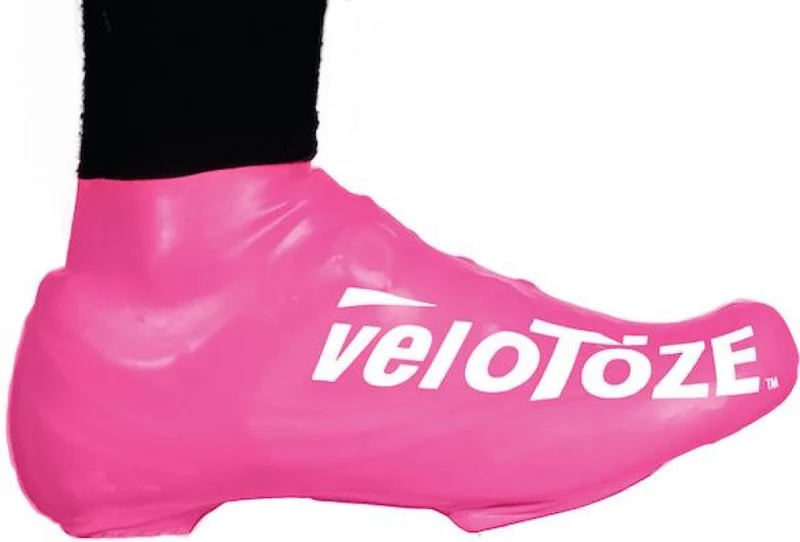 VeloToze Überschuh kurz pink S/M - wasserdichter, aerodynamischer Rennrad-Überschuh