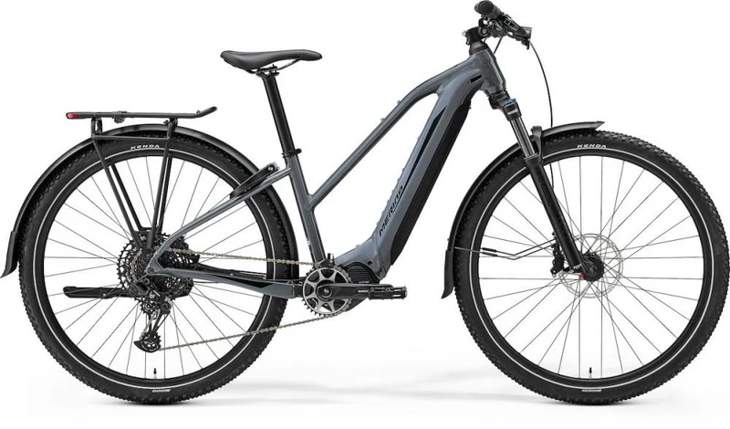 Merida eBig.Tour 675 EQ IV2 L (48) Grau/Schwarz - kraftvolles E-Trekkingbike für Alltag und Tour
