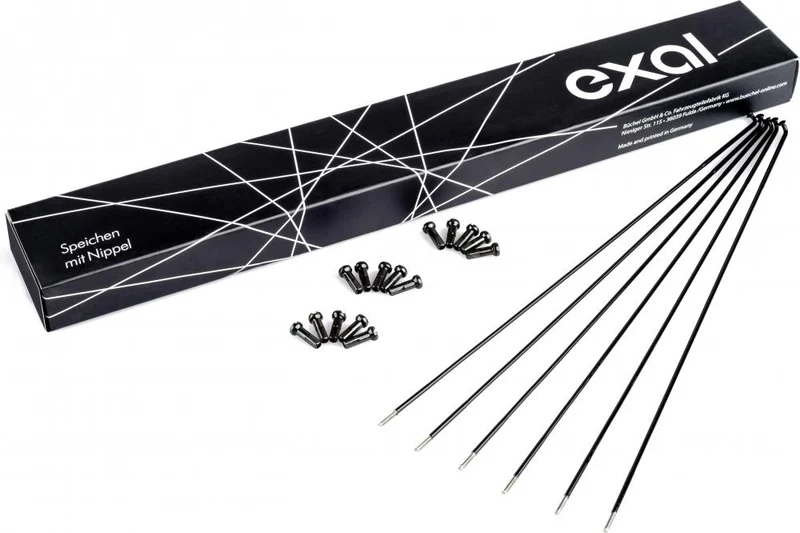 Exal SPEICHE 2MM, 274MM, schwarz, 100 Stück - stabile Laufrad-Speichen für zuverlässige Performance