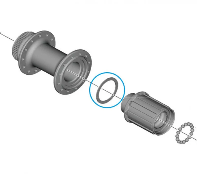 SHIMANO Spacer WH-RS710-R unter Freilaufkörper - präziser Abstandshalter für Hinterradnabe
