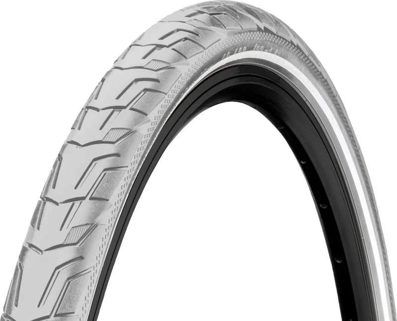 Continental Ride City 47-622 E-25 Drahtreifen, Reflex grau, robuster City-Reifen mit EXTRA PunctureBelt Pannenschutz, E-Bike geeignet bis 25 km/h, gute Traktion auf Asphalt und Schotterwegen, reflektierende Seitenwand