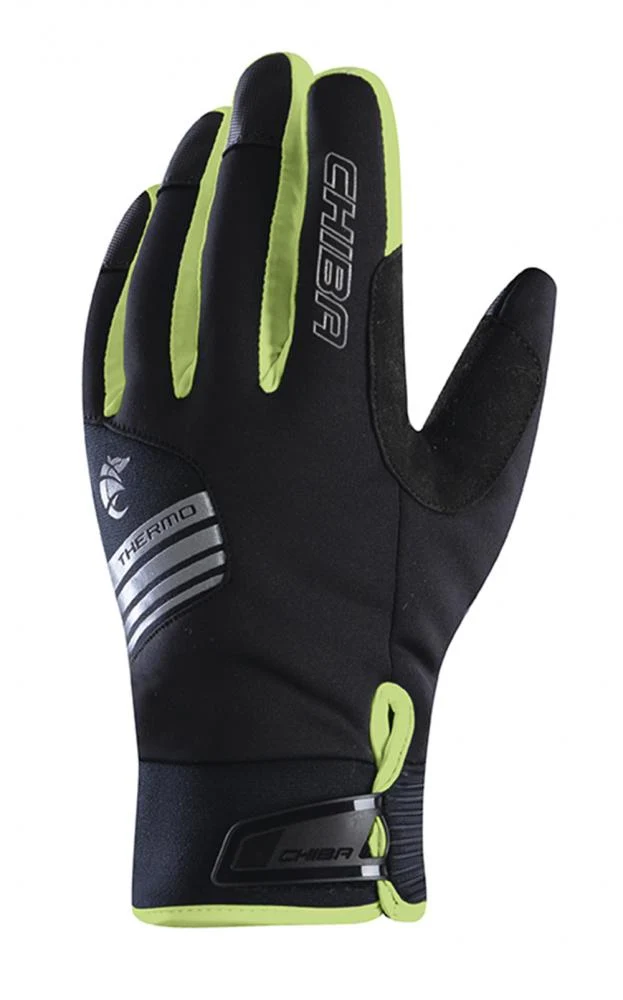 CHIBA Thermo X-Cross - wasserdichte Radhandschuhe sz/neongel, Gr. 8,5