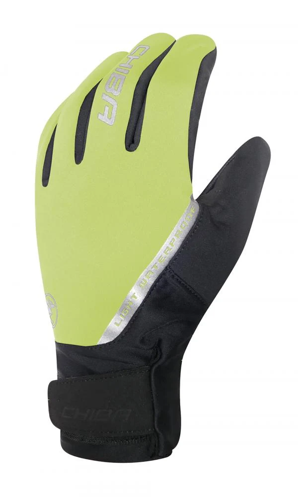 CHIBA Softshell Waterproof - wasserdichte Radhandschuhe neongelb, Größe M