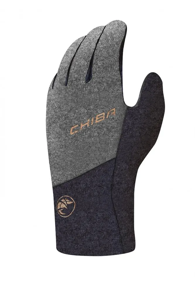 CHIBA All Natural Glove Warm - wasserdichte Merino-Leder Radhandschuhe dunkelgrau M