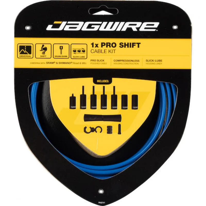 Jagwire Schaltzugset Road & Mountain Pro 1x Blau - präzise, leichtgängige Schaltperformance