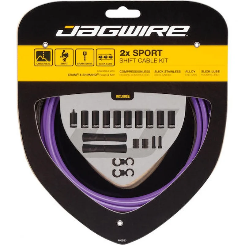 Jagwire Schaltzugset Road & Mountain Sport Universal Lila - präzise Schaltperformance