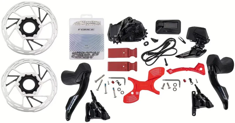 SRAM Force AXS 2-fach Kit ohne Kurbel, hydr., 36T, 160 mm Disc - kabellose Schalt-Performance