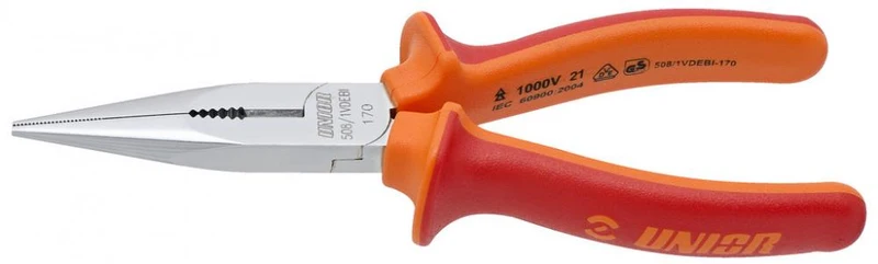 Unior 508-1VDEBI Flachrundzange mit Schneide 61mm red - Unbekannt