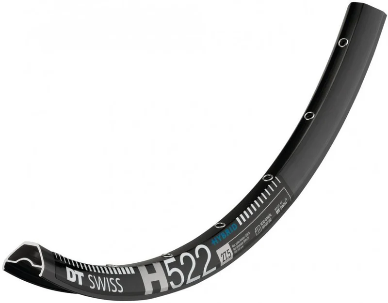 DT Swiss Felge HYBRID H 522 27,5"/25 32 Loch Schwarz - robuste E-MTB-Felge für anspruchsvolle Trails