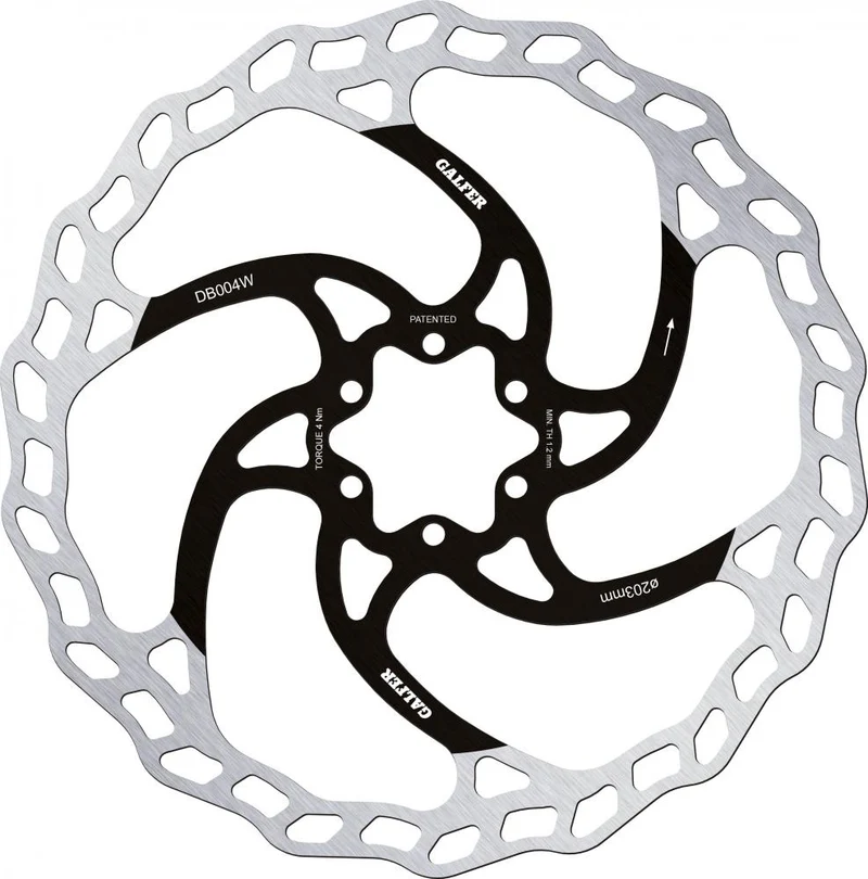 Galfer Wave Bremsscheibe MTB 6-Loch Ø 203 mm Silber - Hitzebeständig & Geräuschfrei