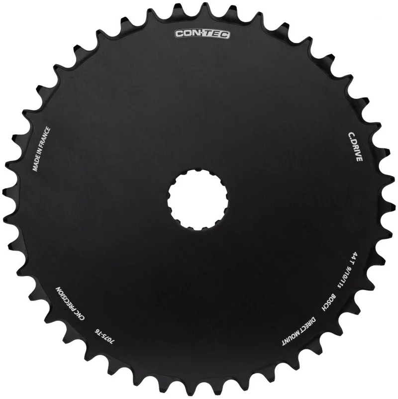 CONTEC Kettenblatt "C.Drive DM"nDirect Mount, 9-/10-/11-fach, 3/32", Narrow-Wide (NW) Zahnprofil, Aluminium 7075, schwarznSB-verpackt, 47,5mm Kettenlinie (Standard), Chainglider kompatibel, passend für Bosch Antrieb Gen. 3, 44 Zähne