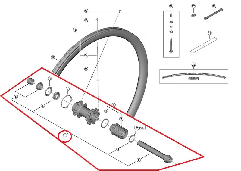 SHIMANO Hohlachse WH-RX570-R 142 mm Komplettkit 142 - zuverlässige Steckachsen-Lösung