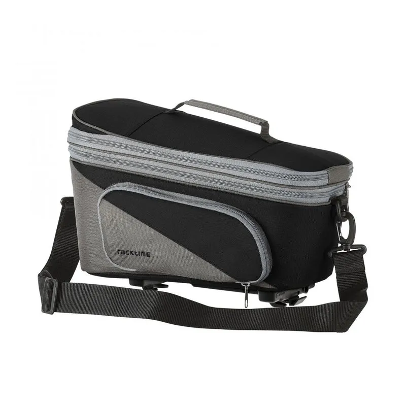 racktime Gepäckträgertasche Trunkbag Talis Plus 2.0 schwarz-grau - 15 Liter robuste Gepäckträgertasche mit Snapit 2.0 Adapter wasserdichter Regenüberzug ideal für Alltag & Touren