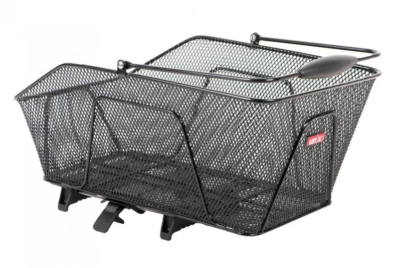 Unix Rosetto TopKlip Hinterradkorb, schwarz, 47x30x20 cm, 20 l Volumen, engmaschiges Stahlgewebe, längsorientiert, TopKlip-Befestigung, max. 10 kg Belastung