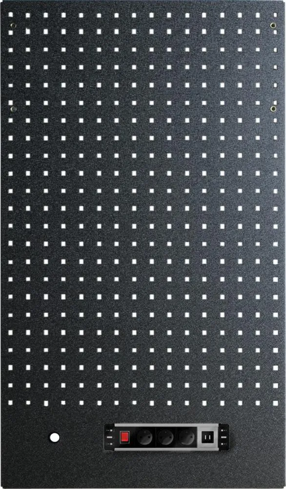 VAR Werkzeuglochwand MO-52230 mit Steckdose 1200 x 600 mm - flexible Organisation für die Werkstatt