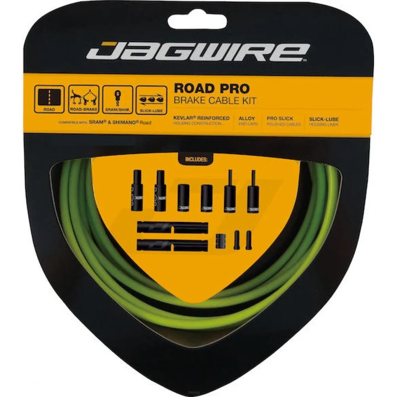 Jagwire Road Pro Bremszugset Kevlar-verstärkt Organic Green - Professionelle Bremsleistung