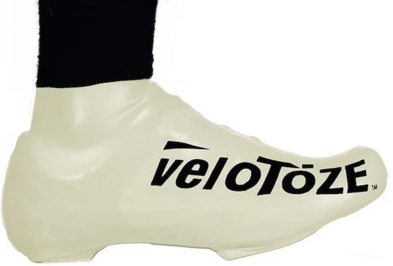 VeloToze Überschuh kurz weiß S/M - wasserdichter Aero-Überschuh für kühle, nasse Fahrten