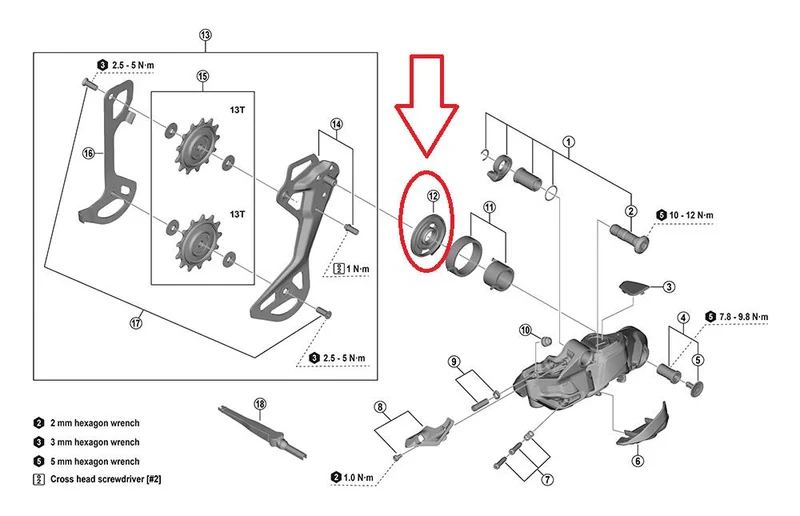 SHIMANO Anschlagsschutz für RD-M9250, für äußeres Leitblech drivetrain - 9250,