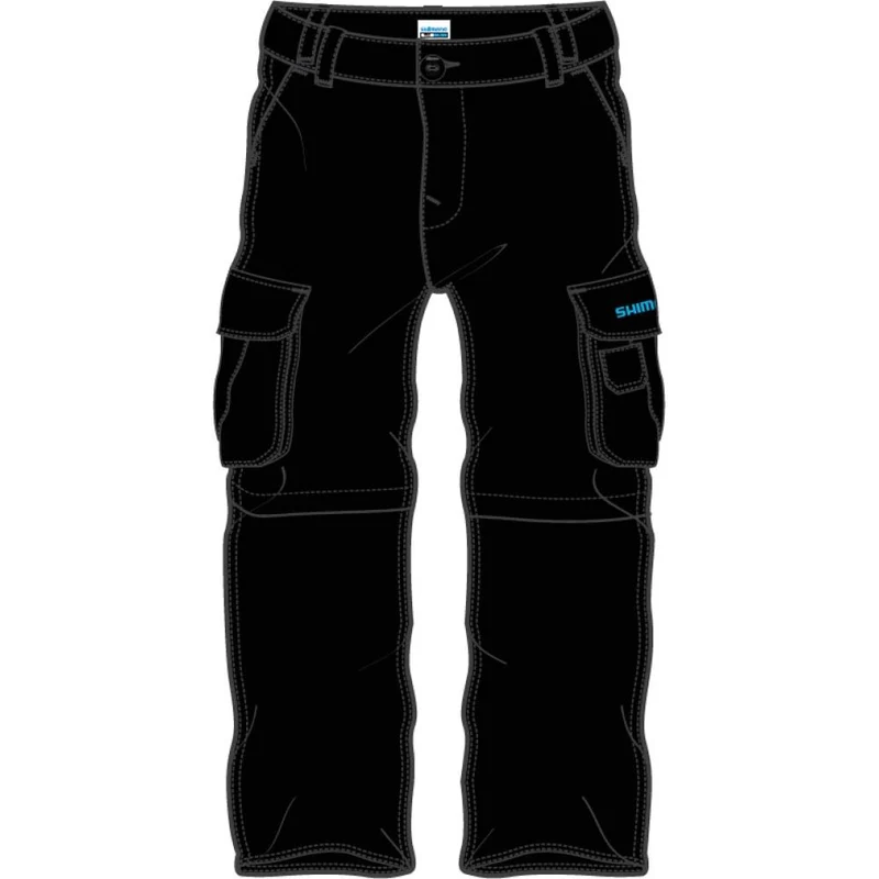 SHIMANO SHIMANO WORKSHOP ZIP PANTS Hose BLACK S 65% PES 35% Cotton