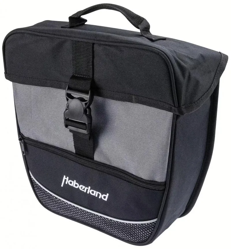 Haberland Einsteiger-Serie schwarz / silber - robuste Gepäckträgertasche für Alltag und Tour