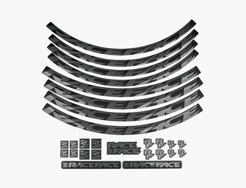 Race Face Laufrad Decal Set, medium, grey - stylische Felgenaufkleber für dein Bike