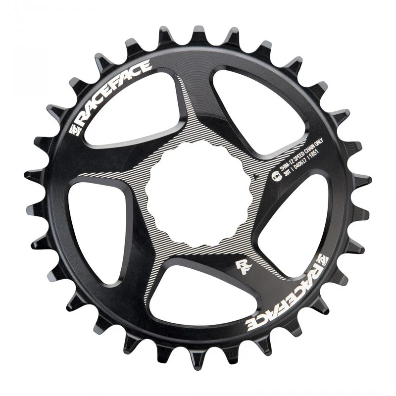 Race Face Cinch Direct Mount Kettenblatt, 55mm, 30 Z., schwarz - präziser Antrieb für Shimano 12-fach