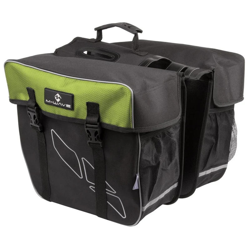M-WAVE AMSTERDAM DOUBLE Gepäckträgertasche robuste Doppeltasche aus 600D Polyester für Fahrradgepäckträger