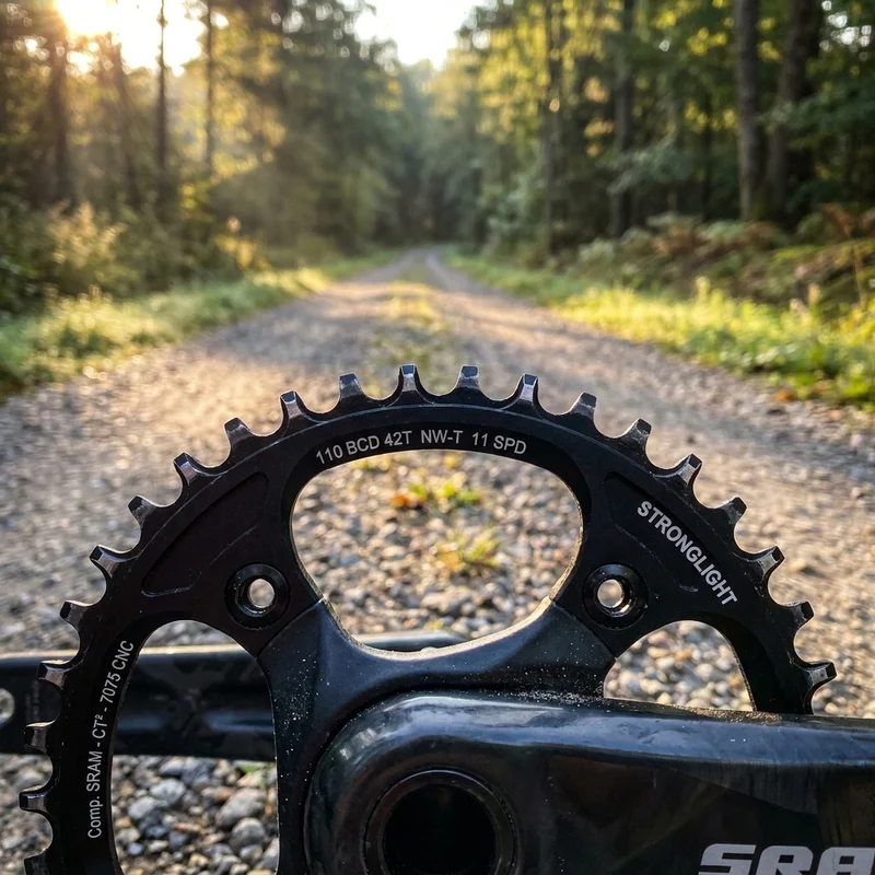 Stronglight Kettenblatt Gravel f Sram 44Zähne schwarz Alu 7075-T6 110mm