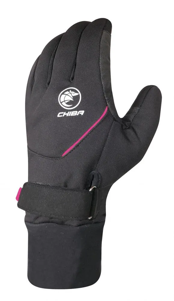 CHIBA Rain Pro - wasserdichte Radhandschuhe L schwarz/pink, atmungsaktiv, Touchscreen