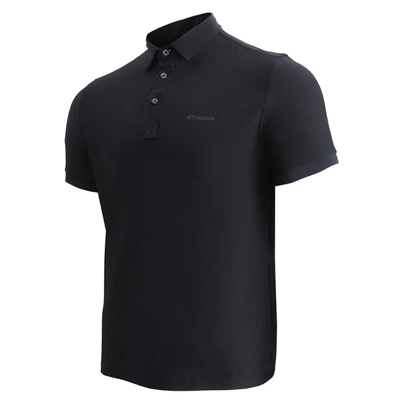 CHIBA Polo Shirt Herren - 3XL, schwarz, atmungsaktiv, Radsport