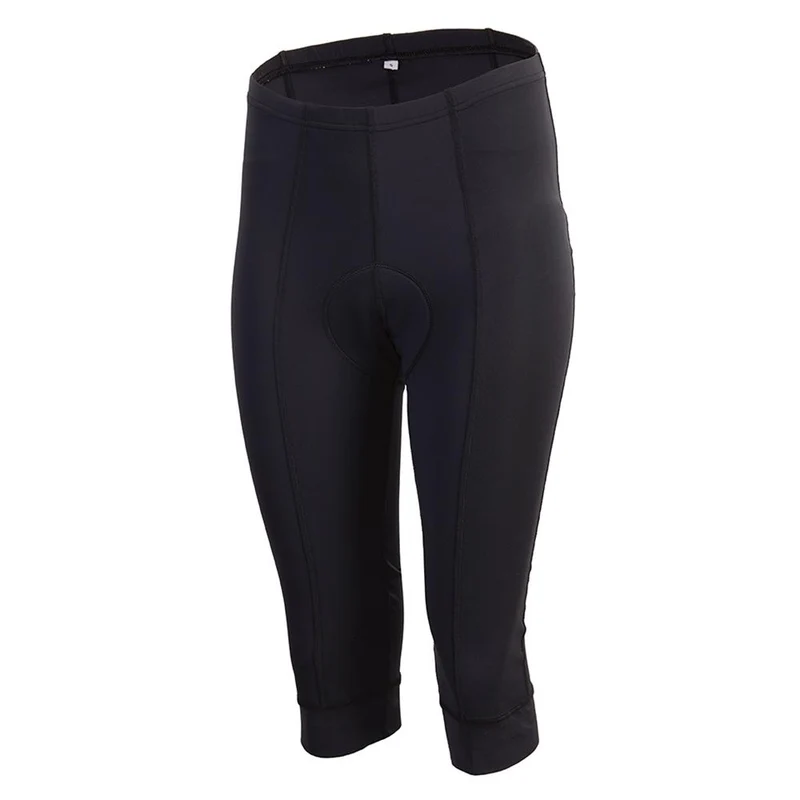 CHIBA 3/4 Hose Damen - Radhose S, schwarz, atmungsaktiv mit Sitzpolster