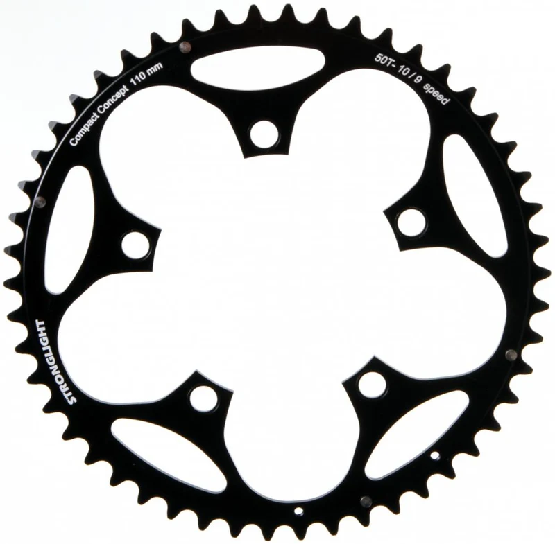 Stronglight Type S Kettenblatt 50 Zähne 110 mm 5-Arm schwarz 9-/10-fach