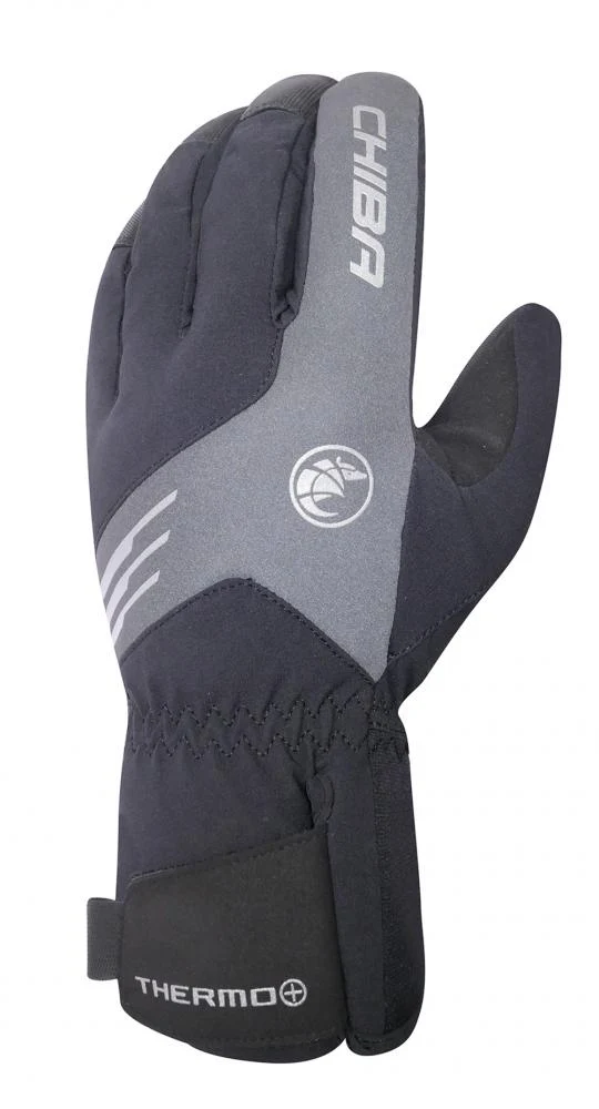 CHIBA Thermo Plus - wasserdichte Winter-Radhandschuhe schwarz 3XL